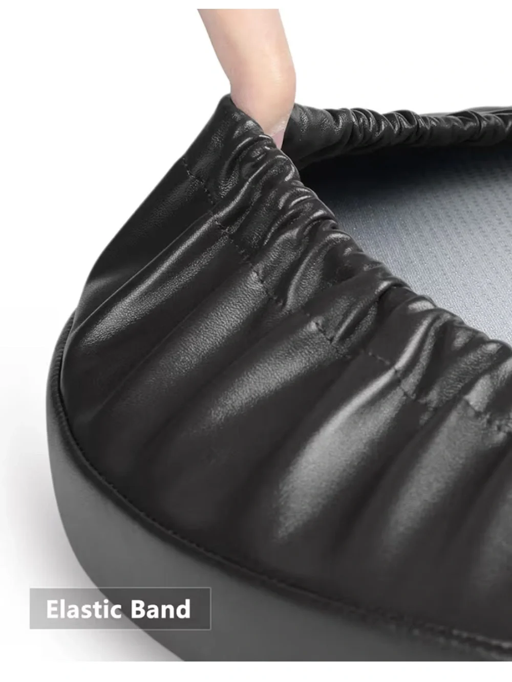 Barstool Cushion Set Round Foam Padded Seat Covers Waterproof Faux Leather BLACK